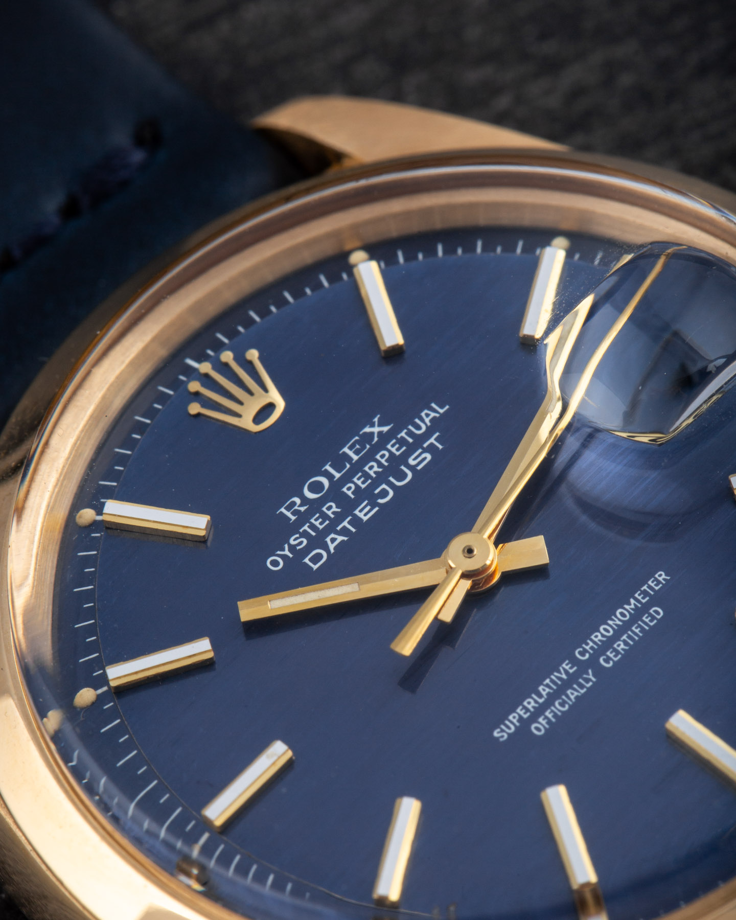 Rolex Datejust 1600 Blue Piramid Shantung Dial
