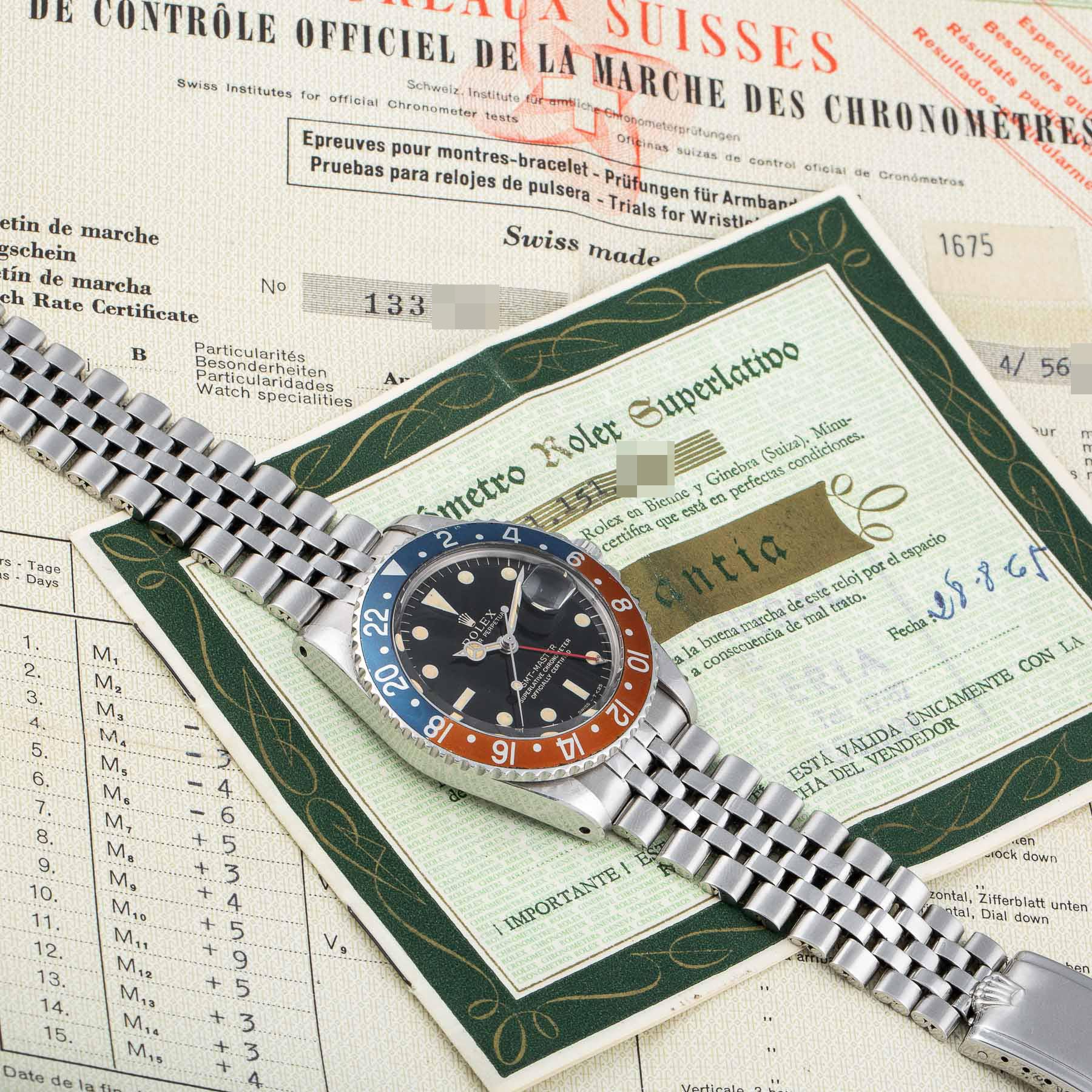 Rolex Gmt 1675 Gilt Unpolished Full Set