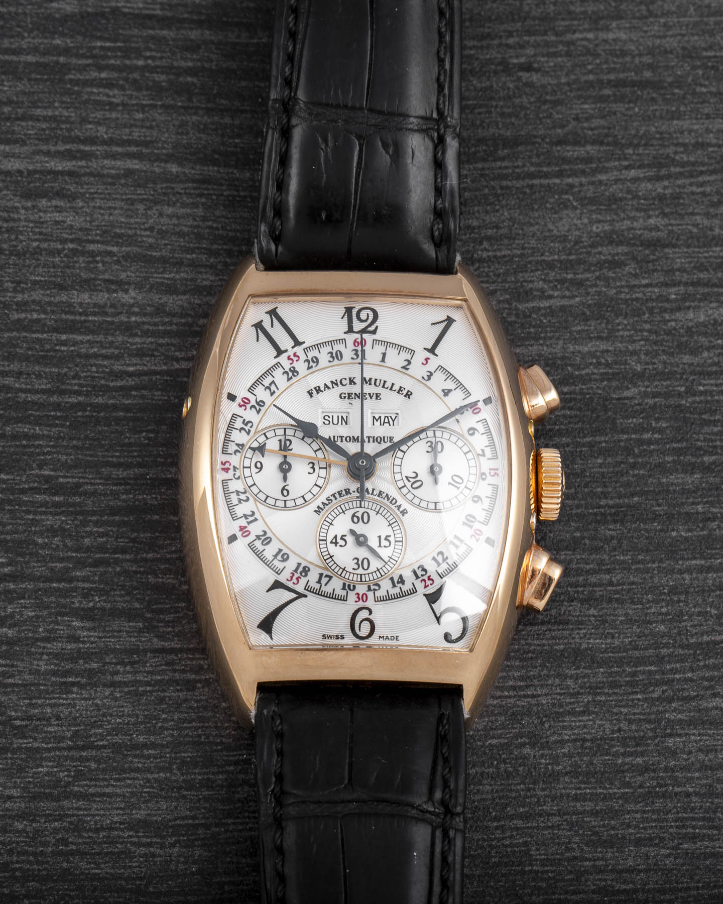 Franck Muller Cintrée Curvex Pink Gold Calendar Chronograph Full Set