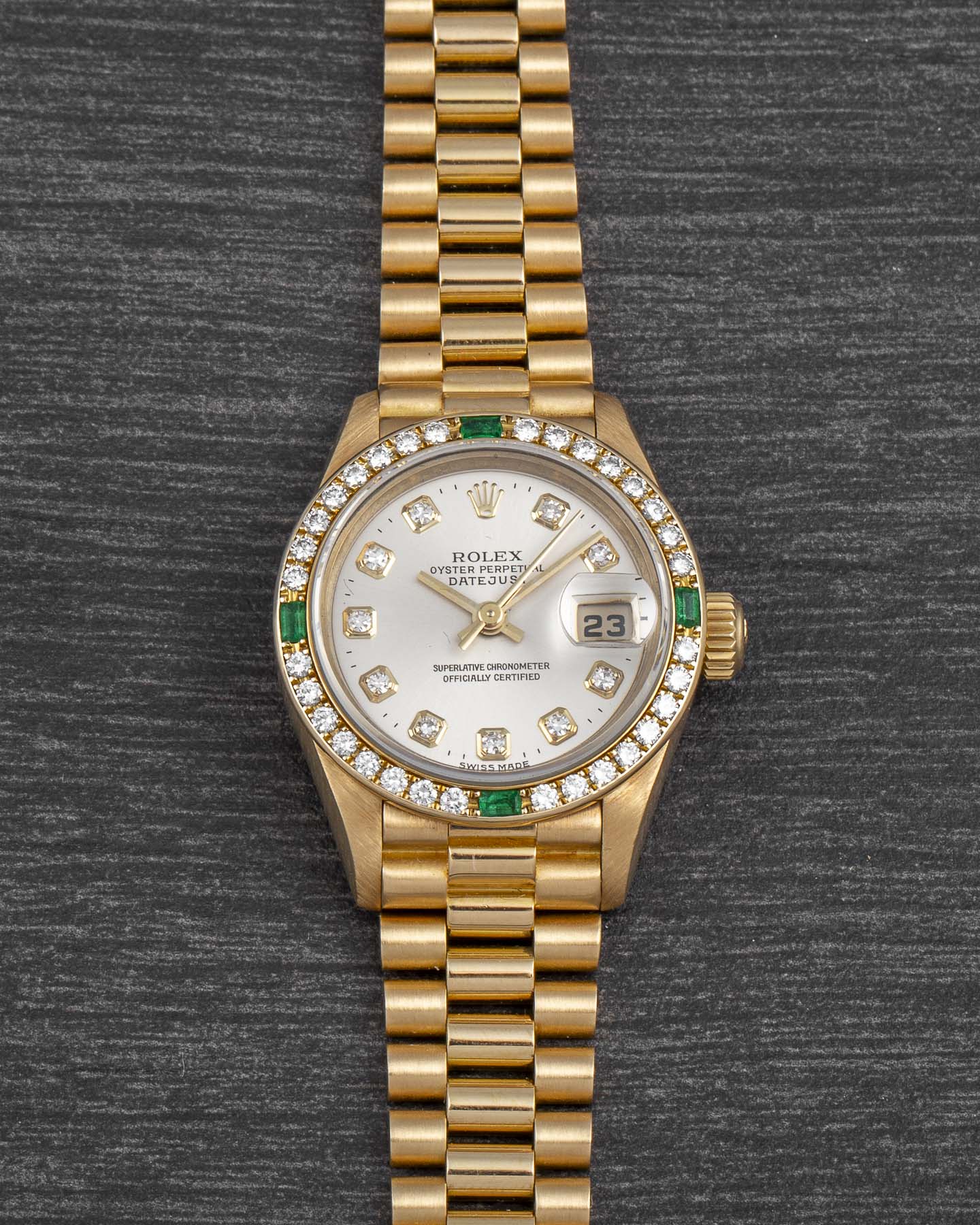 Rolex Datejust Lady 69078 18KT Diamond Emerald Bezel