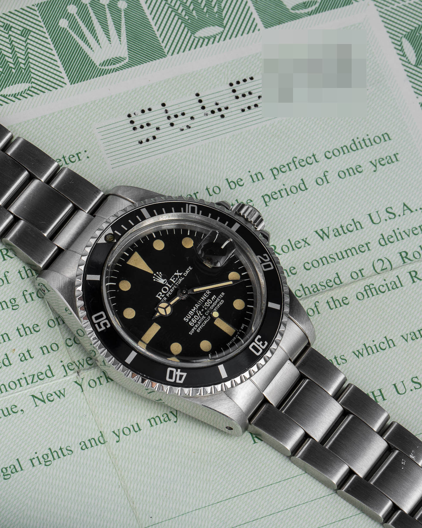 Rolex Submariner 1680 White Mk3 Full Set Usa