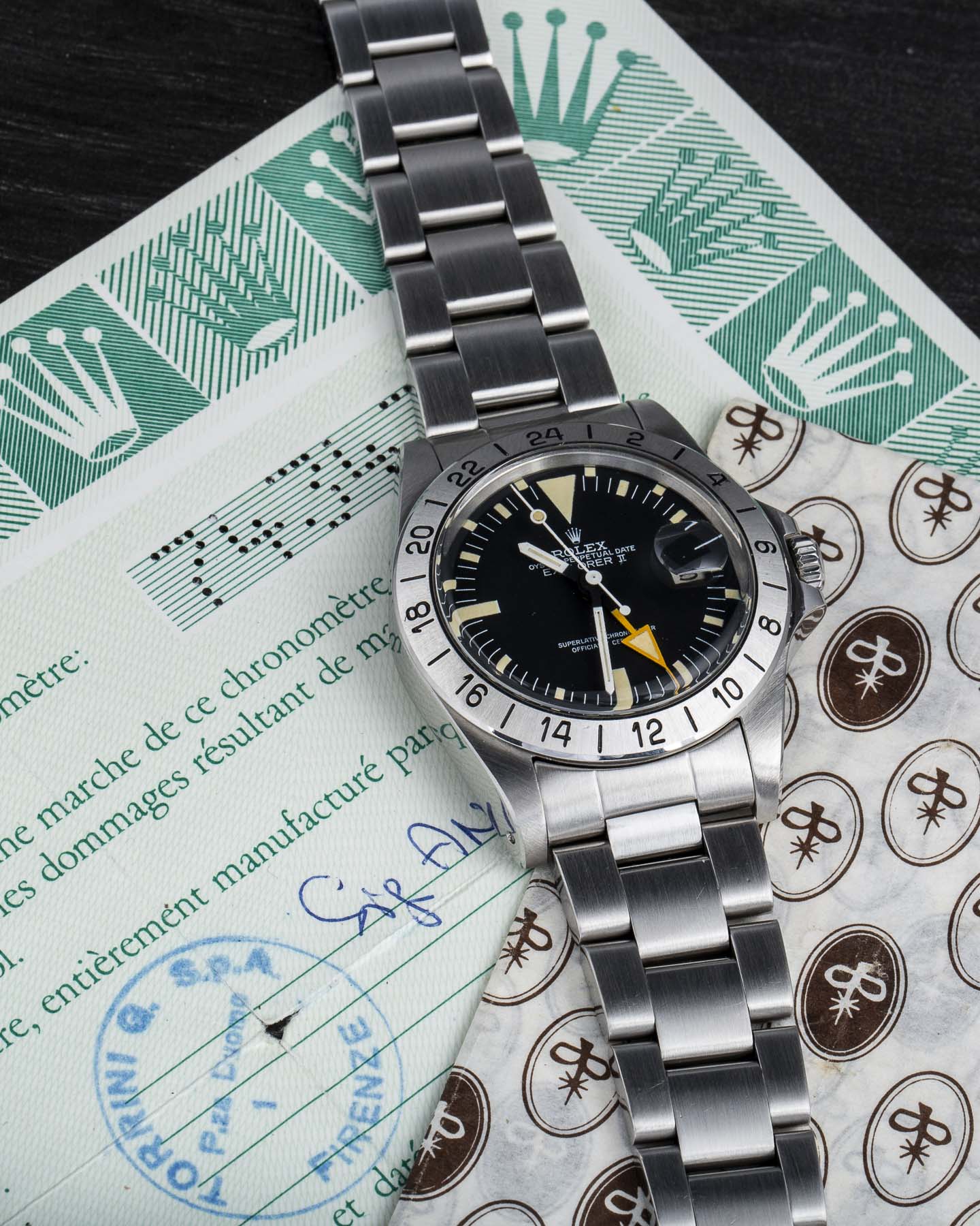 Rolex Explorer II Freccione 1655 Torrini Firenze Full Set